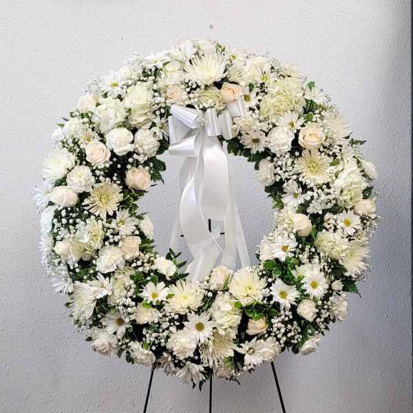 PEACE AND PRAYERS WREATH BY XOCHITL FLOWERS EP