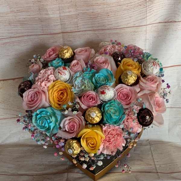 Mixed Roses with Chocolate