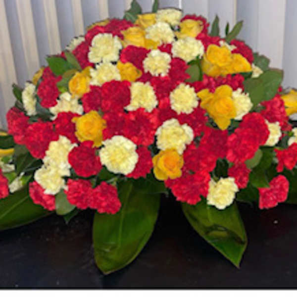 Carnations and Roses Casket Spray