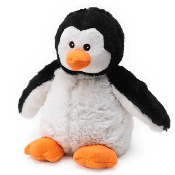 Plush penguin stuffed animal with black, white, and orange coloring