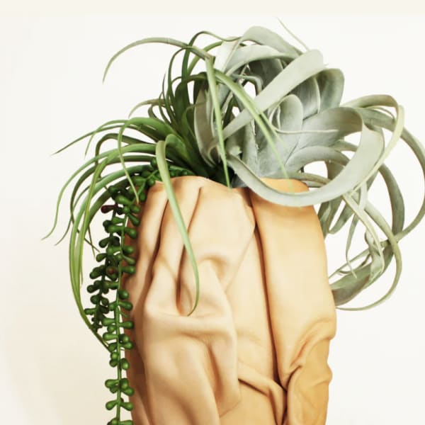 Mega Sculpted Leather Flower Vase