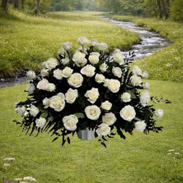 K650 Pure Reflections White Rose End Basaket