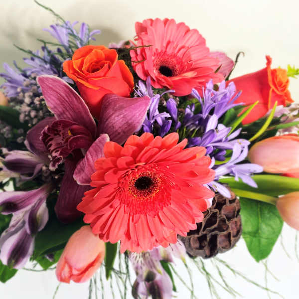 Lavender and Coral Pink Bowl