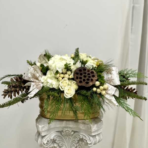 White Holiday Elegance by Westford Florist Art by Veny