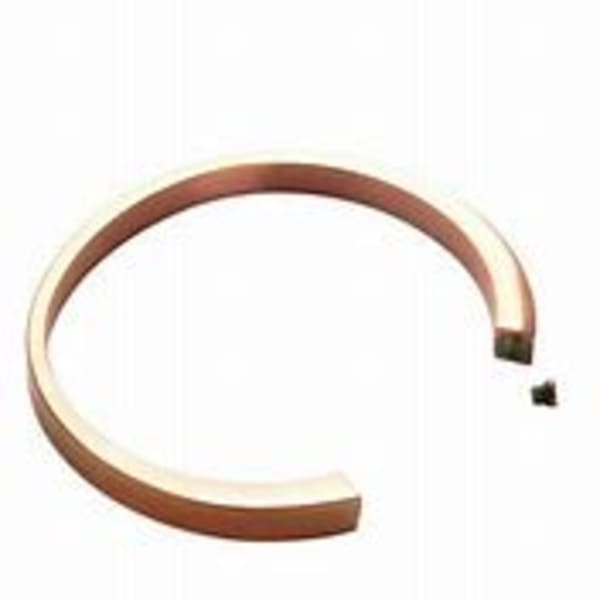 Broken brown and cream circular band on a white background