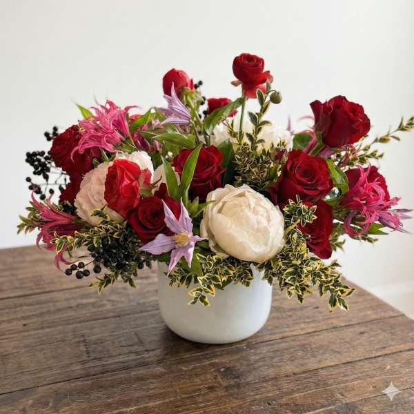 Crimson & Cream Luxe Arrangement