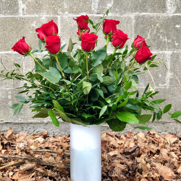 Red Roses in a Vase
