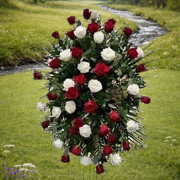 Red and White Rose Easle