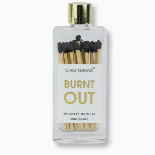 Burnt Out Glass Bottle Safety Matches (Black)