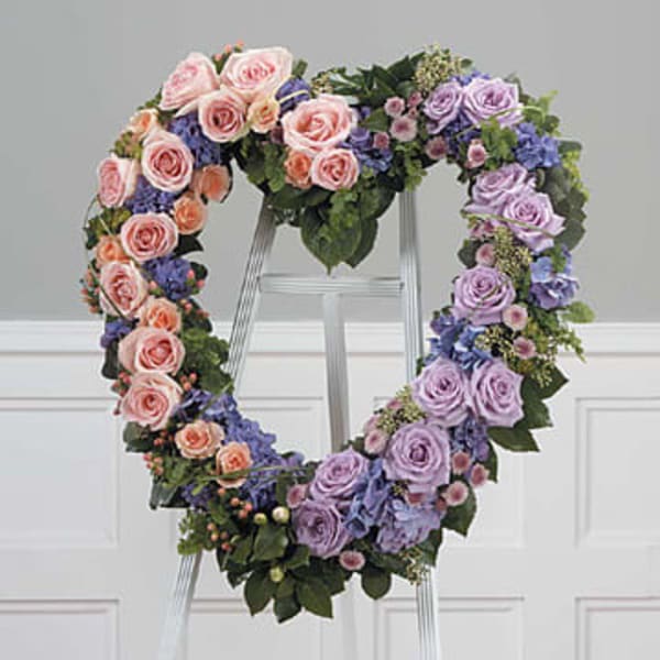 Triadic Heart in Lavender Orange and Green