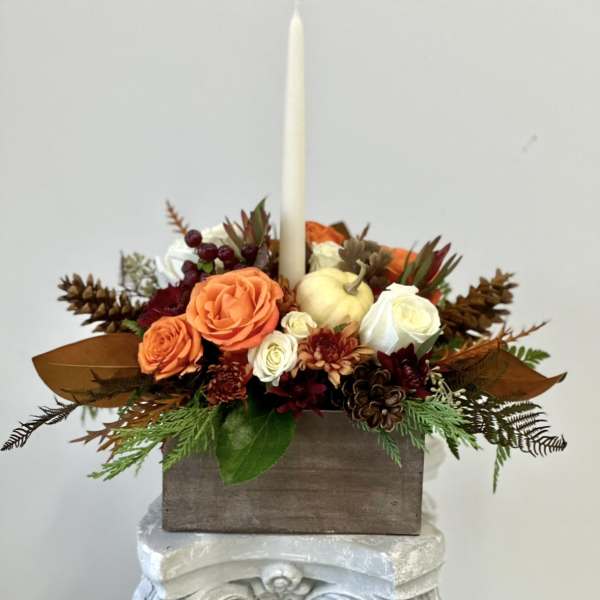 Rustic Chic Centerpiece by Westford Florist Art by Veny