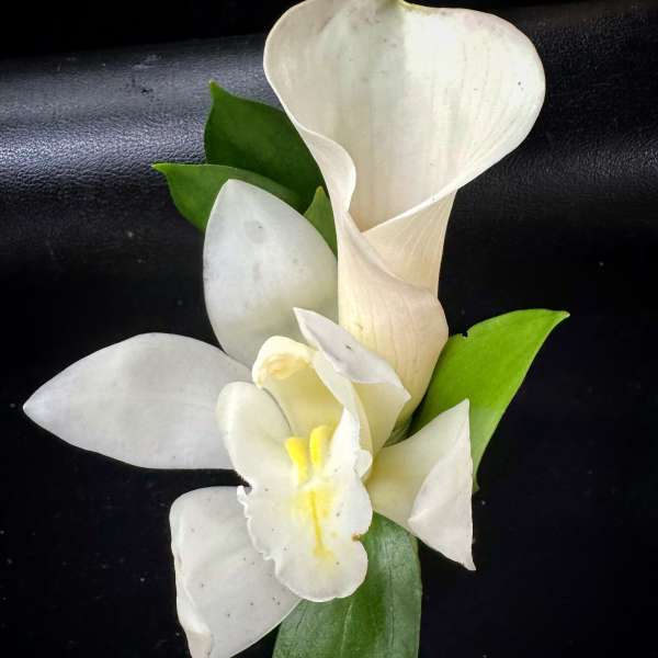 Men's Boutonniere- calla and orchid