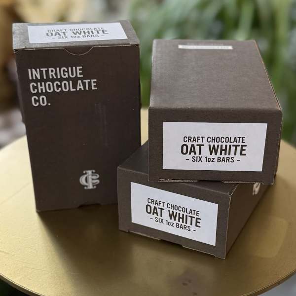 Intrigue Chocolate Co. Oat Milk White Chocolate Sampler Box