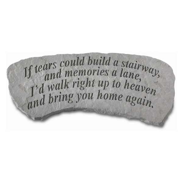 Engraved memorial stone with a sympathy quote