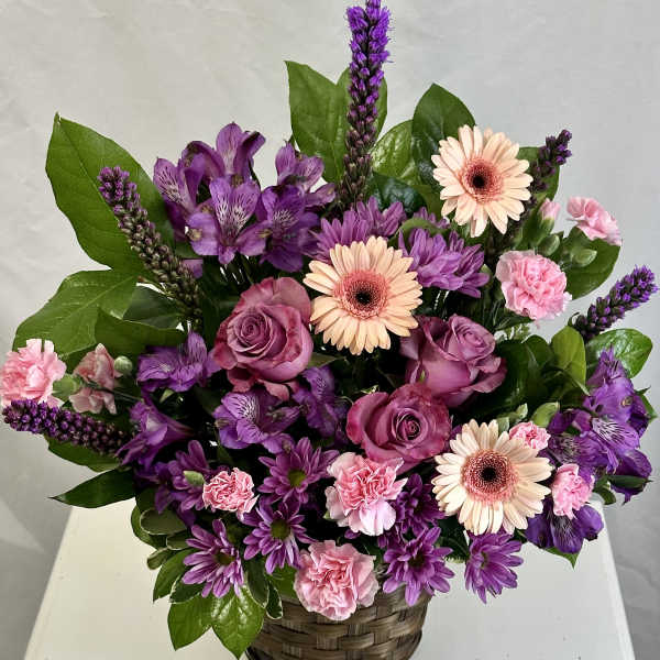 Gerbera Rose Sympathy Basket