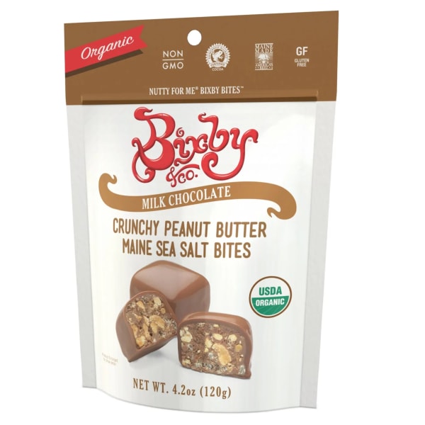 Package of milk chocolate peanut butter bites