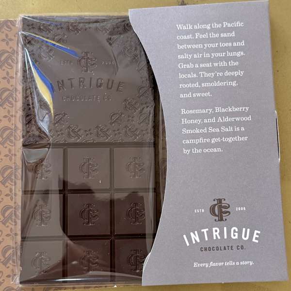Intrigue Chocolate Rosemary, Blackberry Honey, & Alderwood Smoked Sea Salt