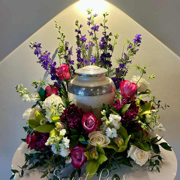 Sweet Pea's Floral Purple Urn Surround