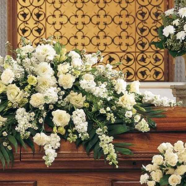 Pure White Casket Spray