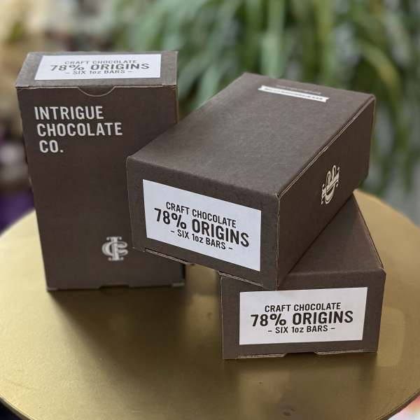 Intrigue Chocolate Co Origins 78% Cacao Chocolate Box