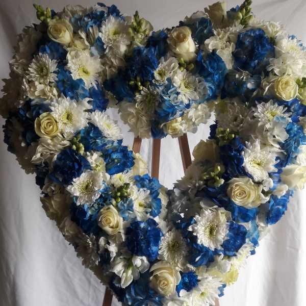 Blue and white Heart