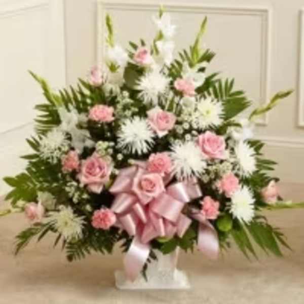 Blushing Comfort Floral Basket