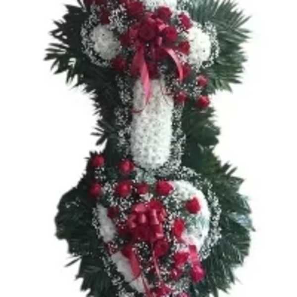 DOUBLE SPRAY HEART AND CROSS