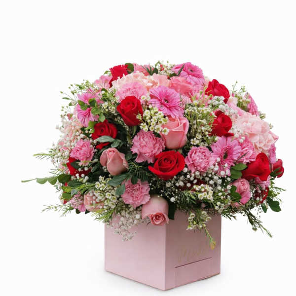 Premium Pink & Red Rose Floral Box Arrangement