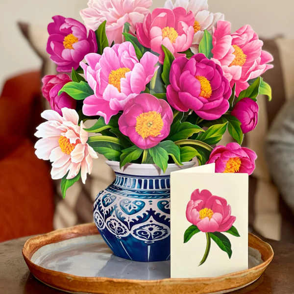Peony Paradise Fresh Cut Paper Pop-Up Bouquet