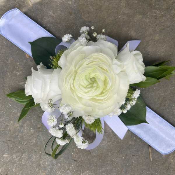 All White Corsage