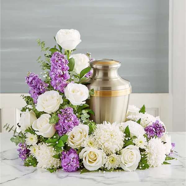 Cremation Wreath- Lavender & White