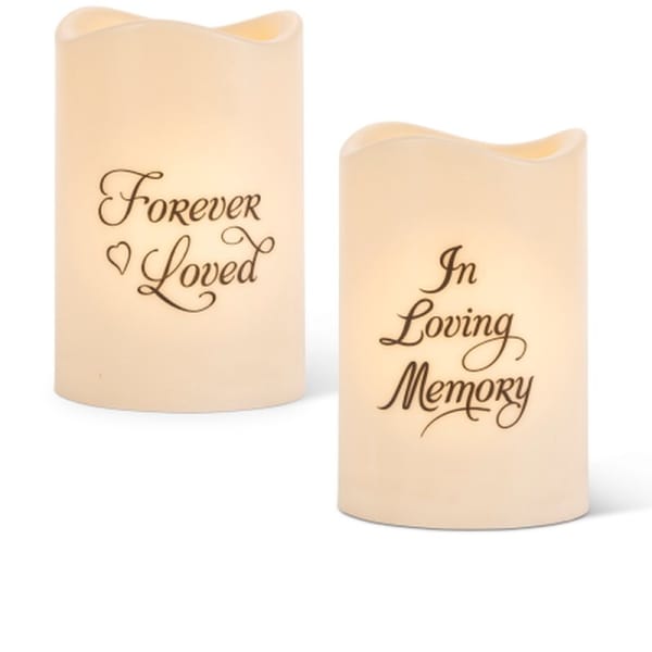 LED Lighted memorial candle 2 assorted