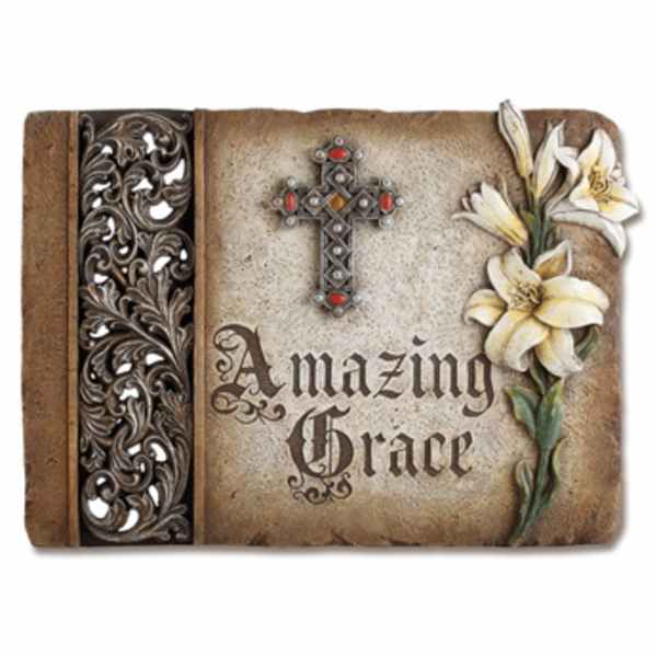 Decorative book cover with a cross and white lilies