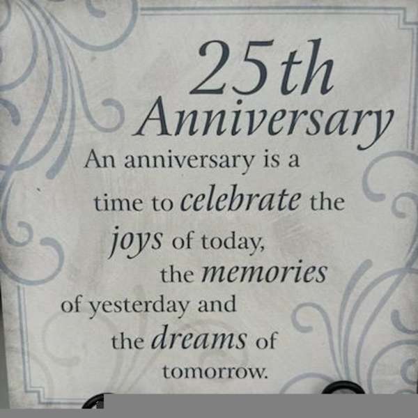 25th Anniversary Ceramic Easel