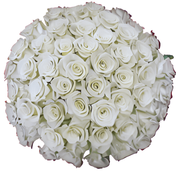 The Luxe Romance - 50 Long-Stem White Roses by Donya's Florals