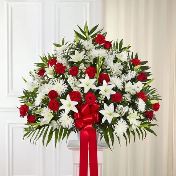 Standing Basket- Red & White