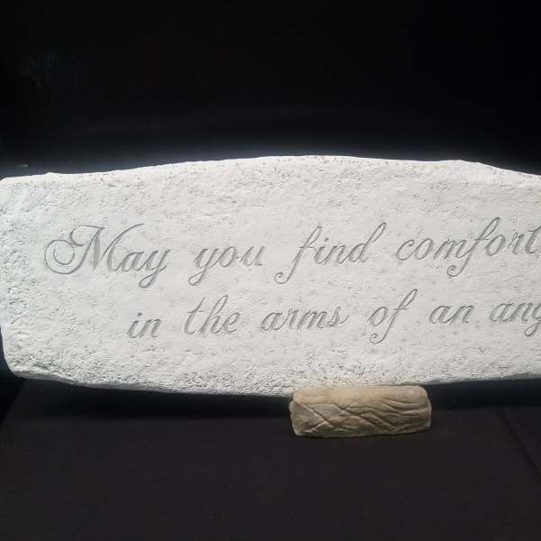 Memorial stone engraved with a sympathy message