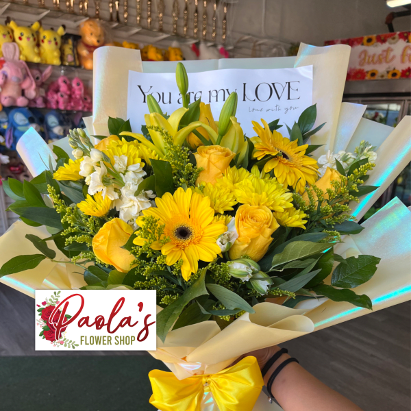 Golden Sunshine Mixed Bloom Bouquet