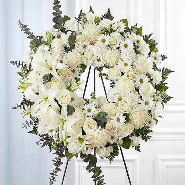 Serene Blessings™ Standing Wreath- White