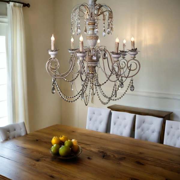 Vintage Style Antique Reproduction Wood Chandelier