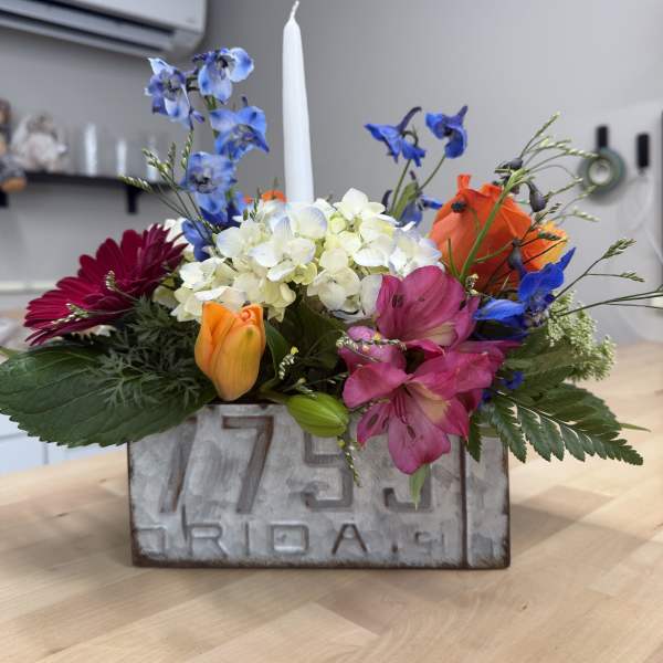 Springtime Garden Candle Centerpiece