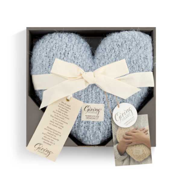 Soft Blue Giving Heart Weighted Pillow