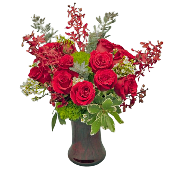 Red Roses and Red Orchids