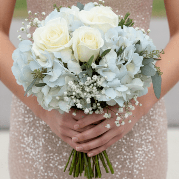 Blue & White Prom Nosegay