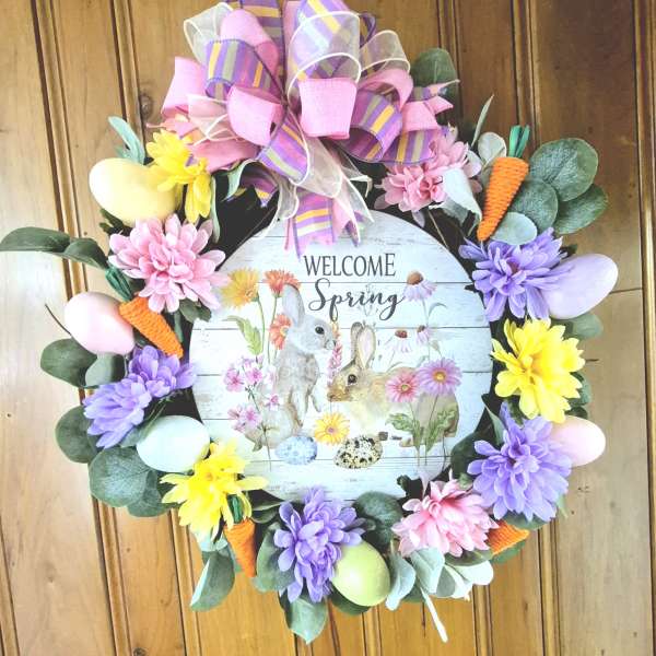 "Welcome Spring" Silk Wreath