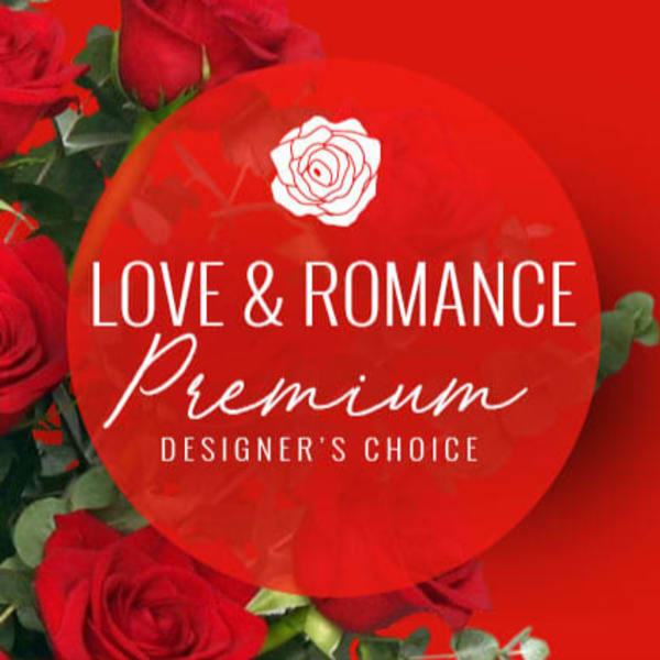 Graphic for a premium love and romance designer’s choice with red roses