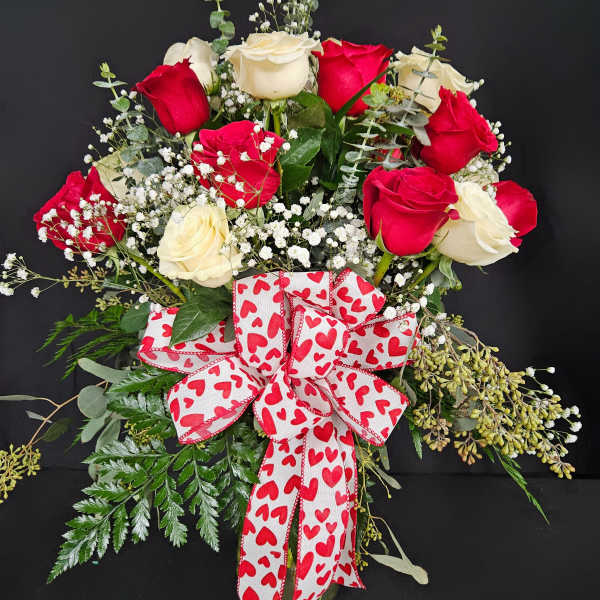 Love Always - 2 Dozen Red & White Roses