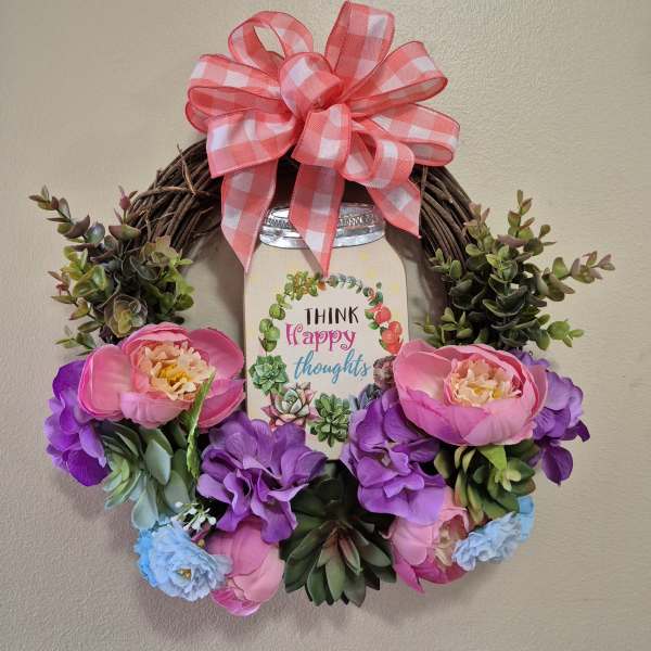 Think Happy Thoughts Silk Wreath