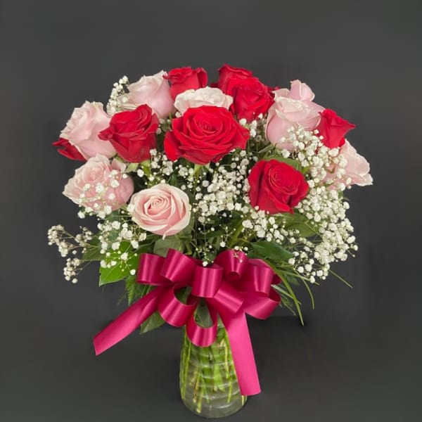 Hearts Desire - 2 Dozen Red & Pink Roses