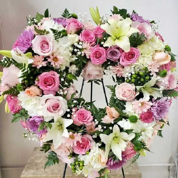 corazon funebre rosado mix